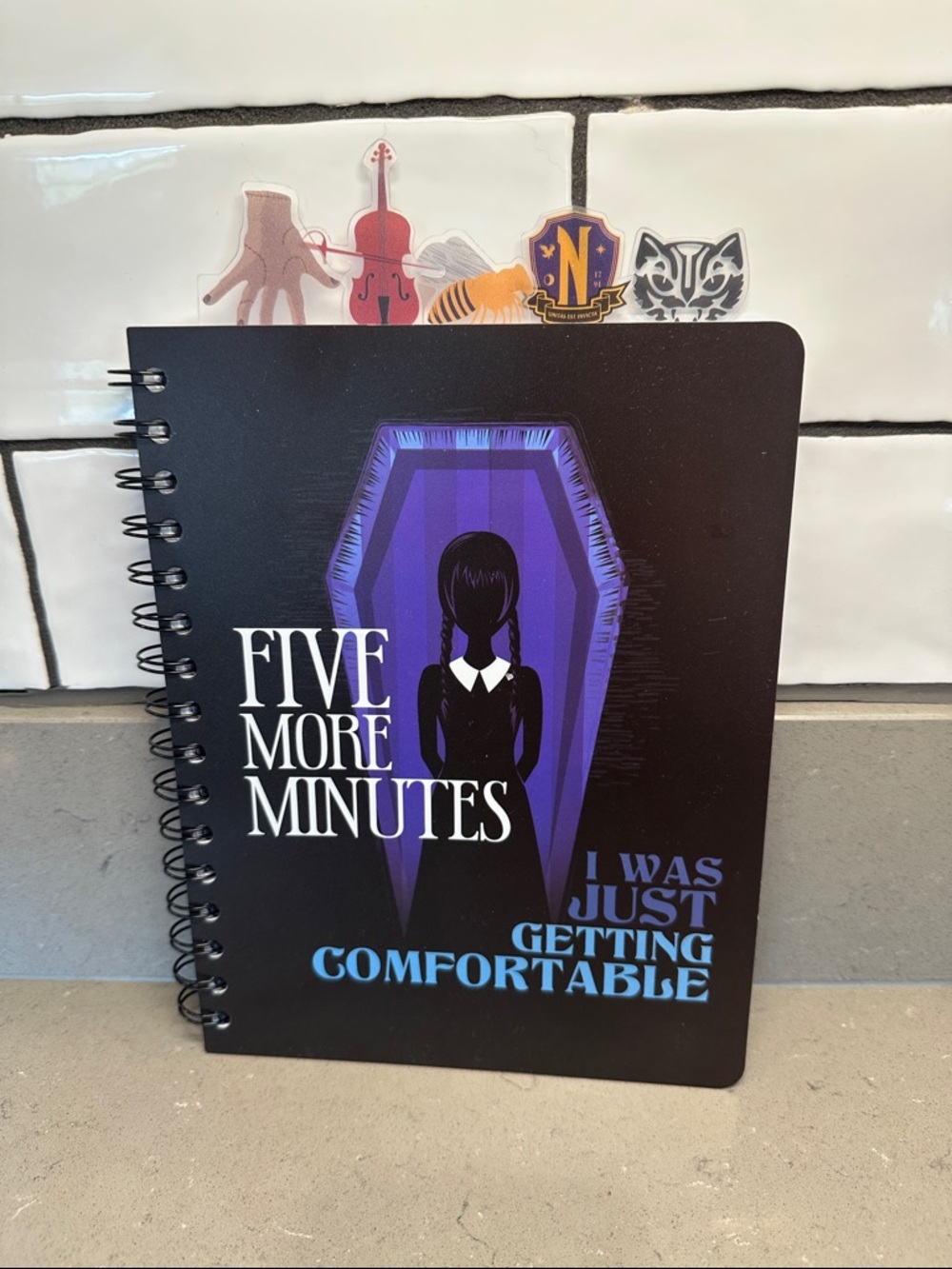 🔥 3/$10 BUNDLE DEAL! 🔥 Wednesday 'Five More Minutes' Spiral Notebook